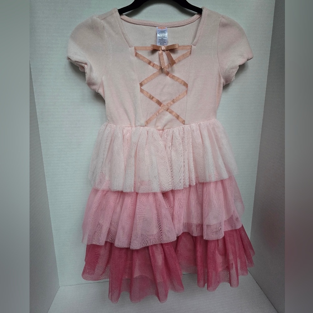 Pink Tiered Princess Style Dress 8 Girls - Picture 3 of 8
